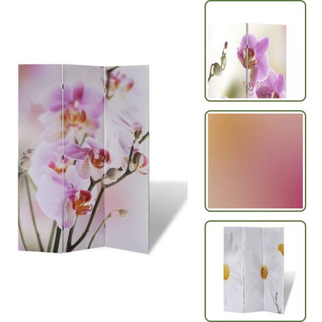Paravento per stanza - vidaXL Paravento Pieghevole 120x170 cm con Stampa Fiore - Paravento con stampa