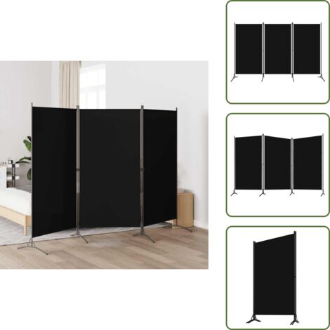 Paravento per ufficio - vidaXL Paravento a 3 Pannelli Nero 260x180 cm - Paravento per camera