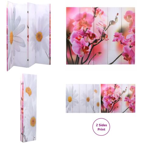 Paravento Pieghevole 200x170 cm con Stampa Fiore - Paravento floreale - Paravento decorativo