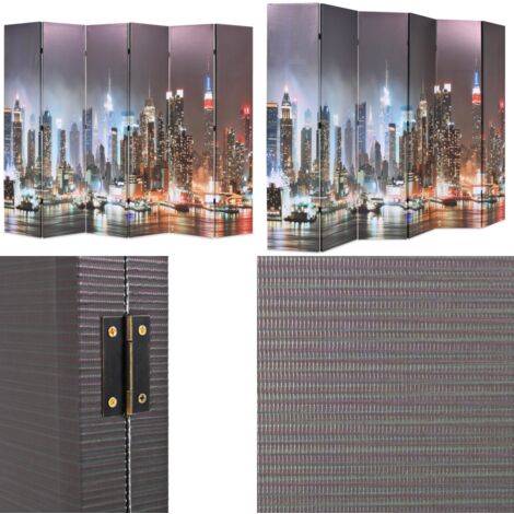 Paravento Pieghevole 228x170 cm Stampa New York di Notte - Paravento notte - Paravento New York