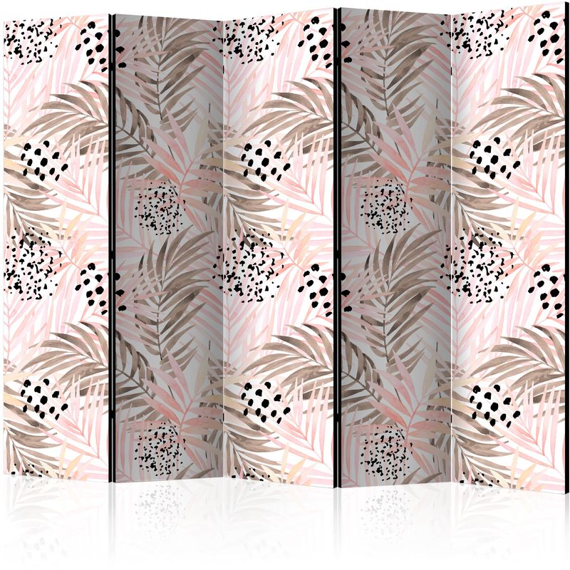 Gbshop - Paravento - Pink Palm Leaves ii [Room Dividers] - 225x172