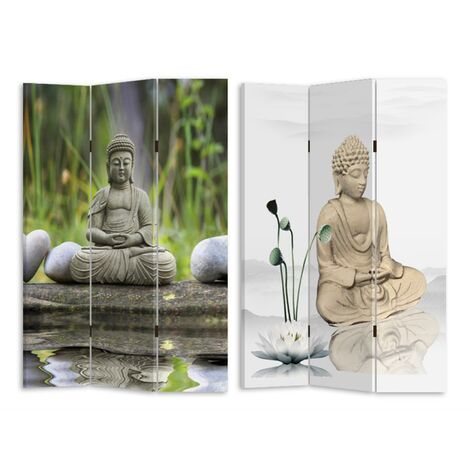 Paravento stampa 3 ante buddha cm 120,6x2,5xh180,6x2,5xh180