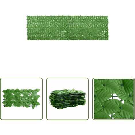 Paravento terrazza -  Paravento da Balcone con Foglie Verdi 500x150 cm
