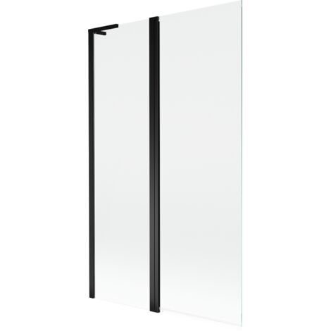 Paravento vasca da bagno Mexen Mist L a 2 ante 110 x 150 cm, trasparente, nero - 8A9L-110-011-70-00