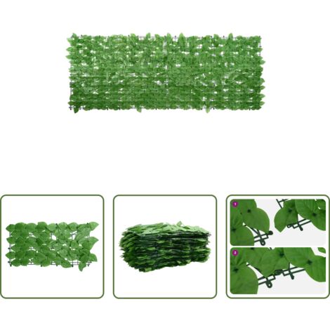 Paravento verde -  Paravento da Balcone con Foglie Verdi 200x75 cm