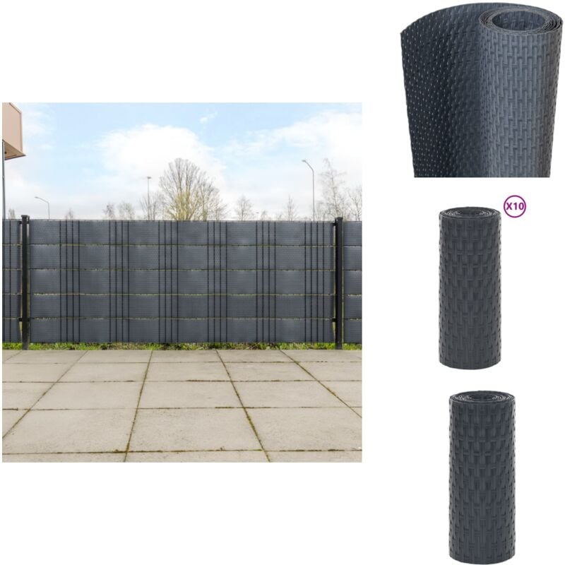 Vidaxl - Paravents de balcon 10 pcs anthracite 255x19 cm résine tressée - Pare-vue Balcon - Clôture Jardin - Écran D'intimité - Décoration Extérieur