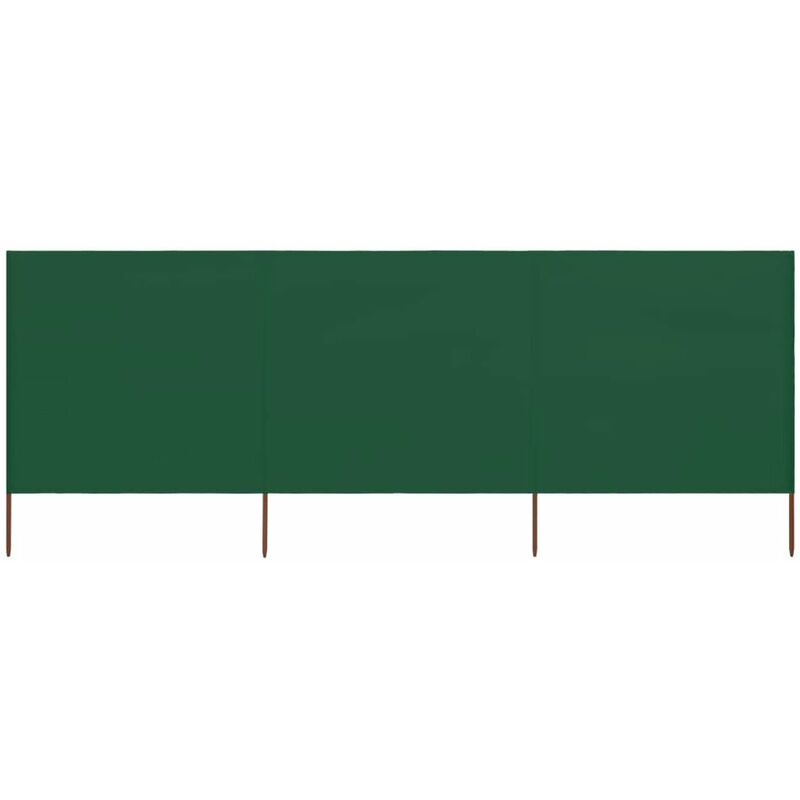 

Paravientod de playa de 3 paneles tela verde 400x160 cm
