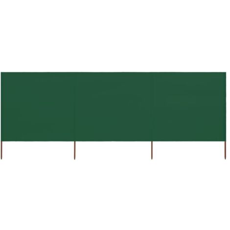 Paravientod de playa de 3 paneles tela verde 400x160 cm