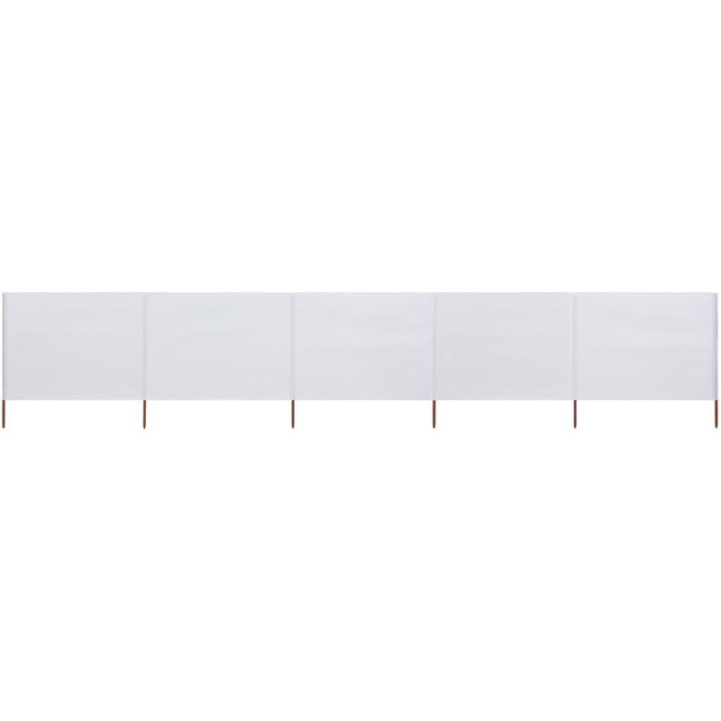 

Paravientos de 5 paneles tela blanco arena 600x120 cm