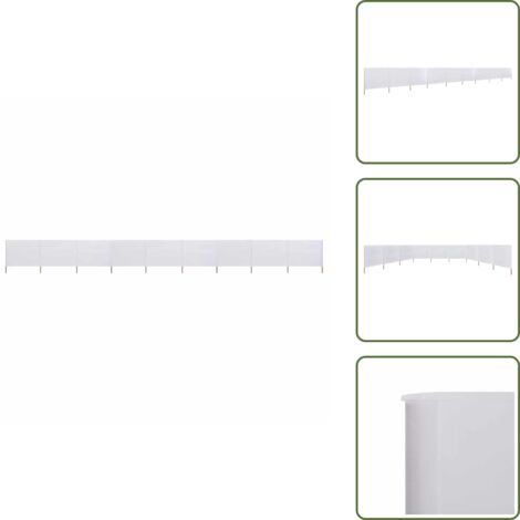 Paravientos de madera - vidaXL Paravientos de 9 paneles tela blanco arena 1200x120 cm - Paravientos de tela