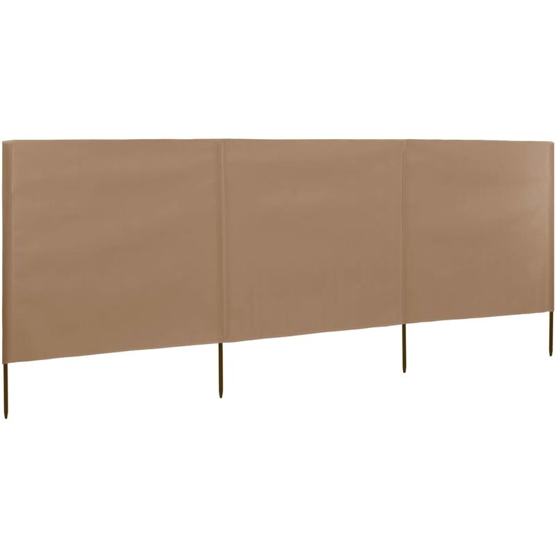 

Paravientos de playa de 3 paneles de tela 400x120 cm gris topo