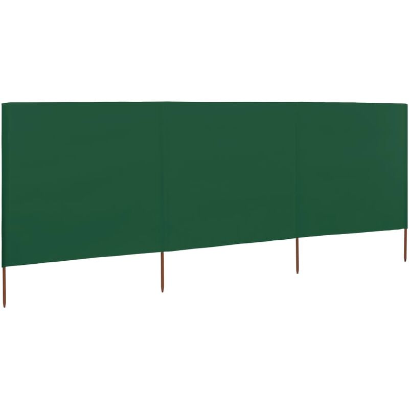 

Paravientos de playa de 3 paneles de tela 400x120 cm verde