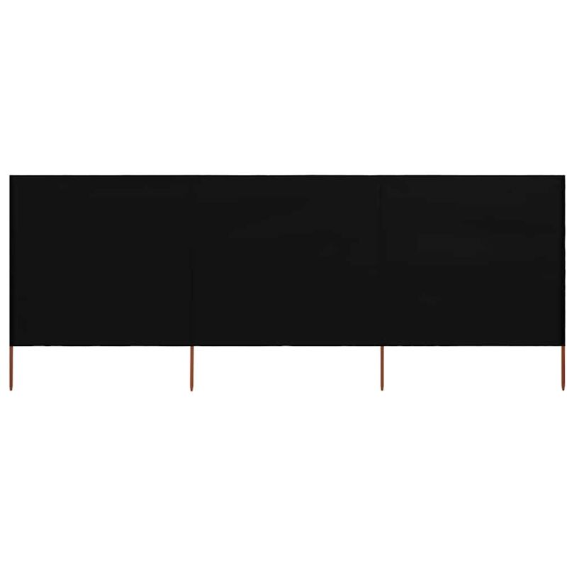 

vidaXL Paravientos de playa de 3 paneles tela negro 400x80 cm - Negro