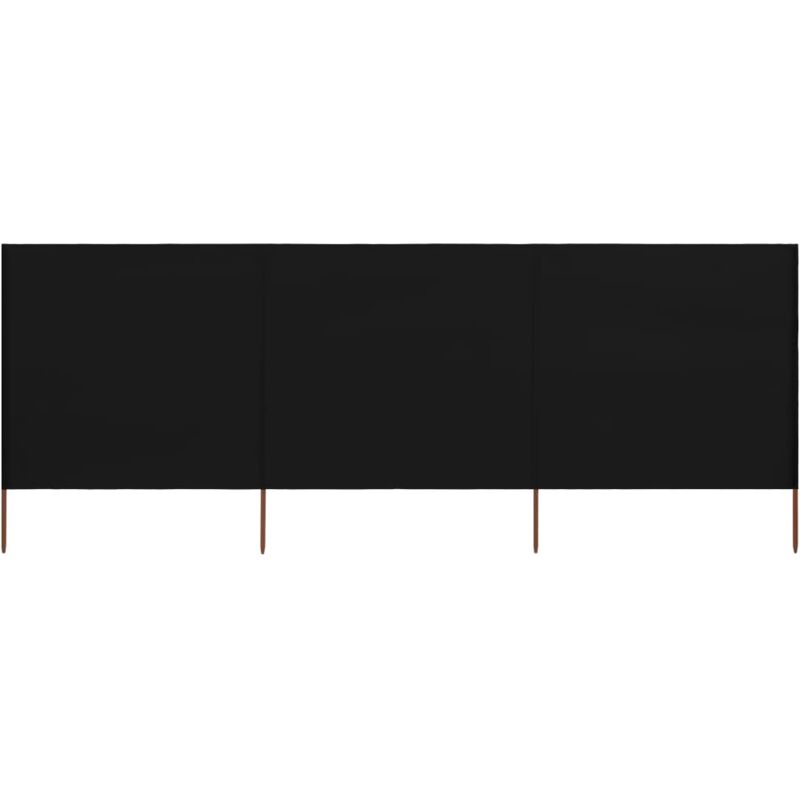 

vidaXL Paravientos de playa de 3 paneles tela negro 400x160 cm - Negro