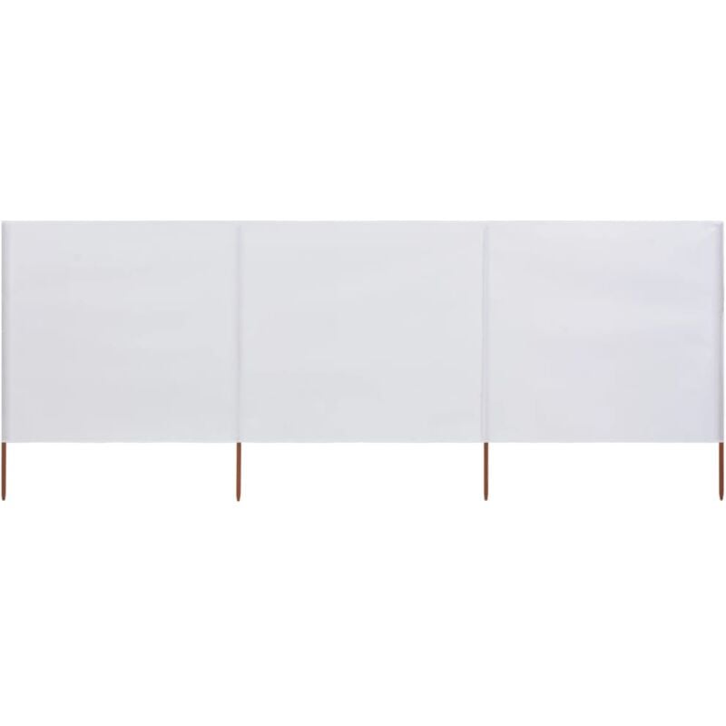 

Paravientos de playa de 3 paneles tela blanco arena 400x160 cm - Blanco - Vidaxl