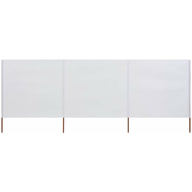 

Paravientos de playa de 3 paneles tela blanco arena 400x160 cm