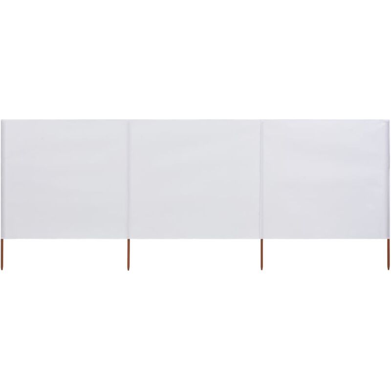 

Paravientos de playa de 3 paneles tela blanco arena 400x160 cm