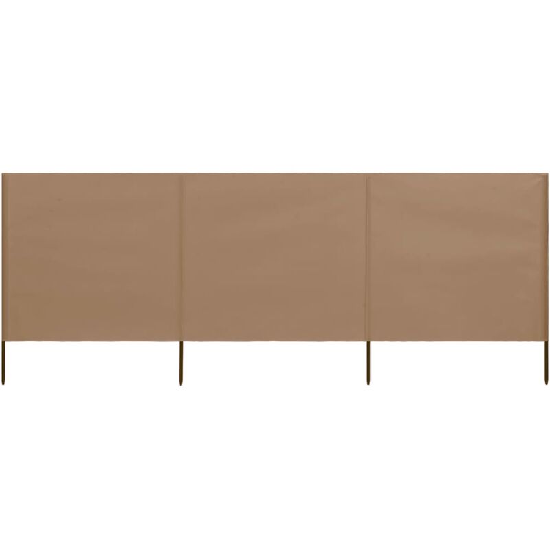 

Paravientos de playa de 3 paneles tela gris taupe 400x80 cm