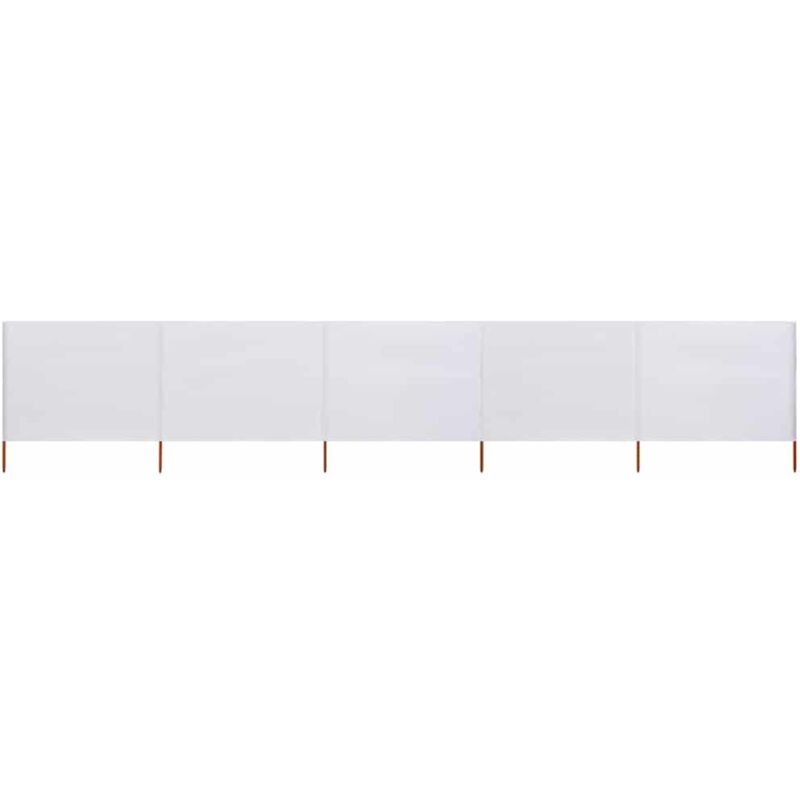 

vidaXL Paravientos de playa de 5 paneles tela blanco arena 600x160cm - Blanco
