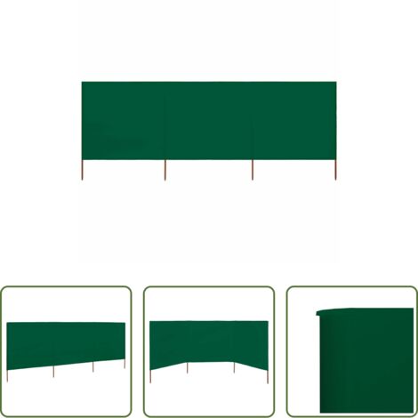 Paravientos plegables -  Paravientos de playa de 3 paneles tela verde 400x80 cm