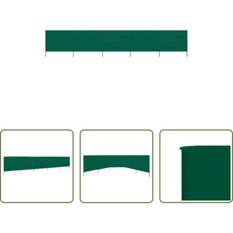 Paravientos plegables -  Paravientos de playa de 5 paneles tela verde 600x120 cm