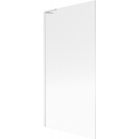 Parav谩n de ba帽era Mexen Next L de 1 hoja 90 x 150 cm, rayas, blanco - 895-090-000-03-09-20