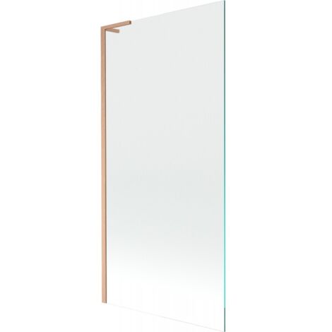 Parav谩n de ba帽era Mexen Next L de 1 hoja 90 x 150 cm, transparente, cobre cepillado - 895-090-000-03-00-65