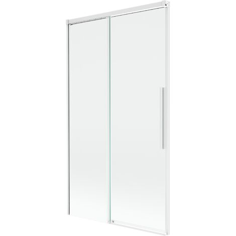 Parav谩n de ducha Mexen Rox 2 paneles corredizos 100 x 150 cm, transparente, blanco - 8C9-100-001-20-00