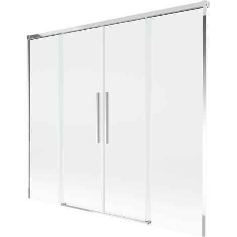 Parav谩n para ba帽era Mexen Rox de 2 hojas correderas 180 x 150 cm, transparente, cromo - 8C9-180-002-01-00