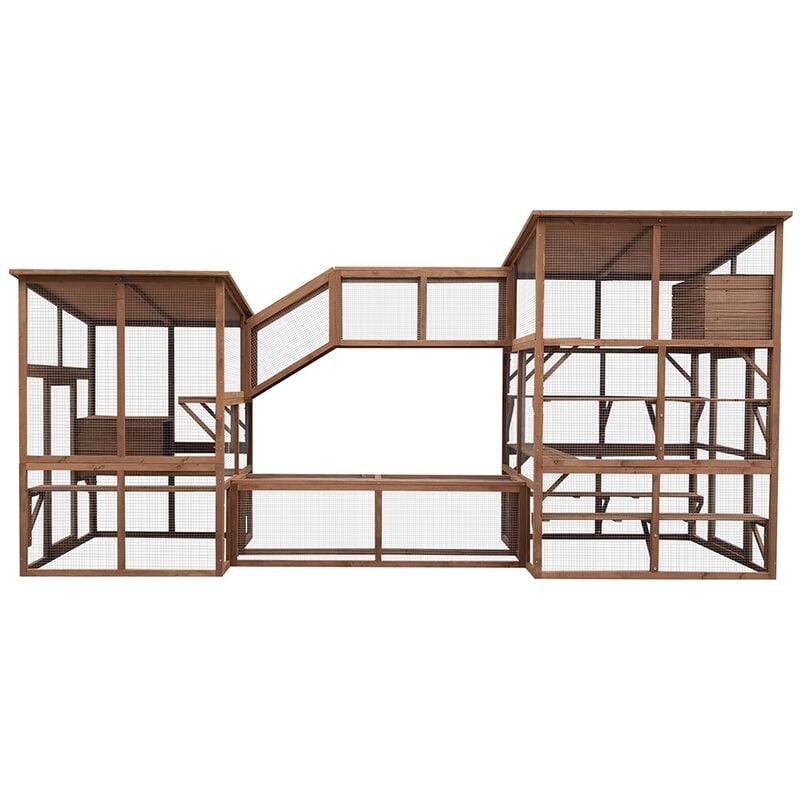 Parc à chats ludique en bois