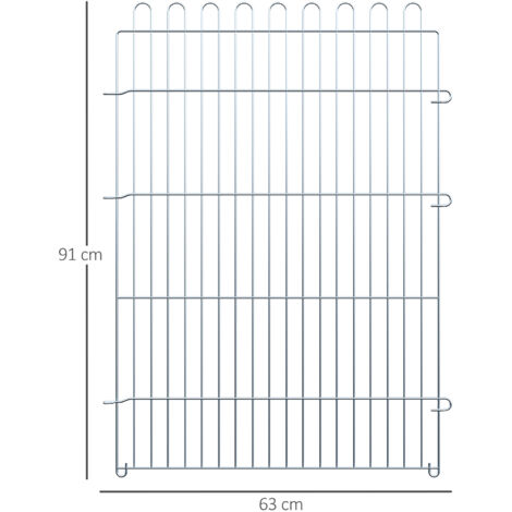 Parc à chiots, enclos pour chiots, barrière pour chiots, ensemble de 8 pièces, L 63 x H 91 cm