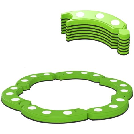 Parc bébé-6-Segments Courbés-Reliefs Sensoriels-Portance 50 kg-Vert-101x101x7(cm)