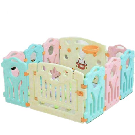 Parc Bebe En Plastique 10 2 Panneaux D Activite Et Porte Barriere Securite Enfant Pliable Maison 1 6m 1 2m