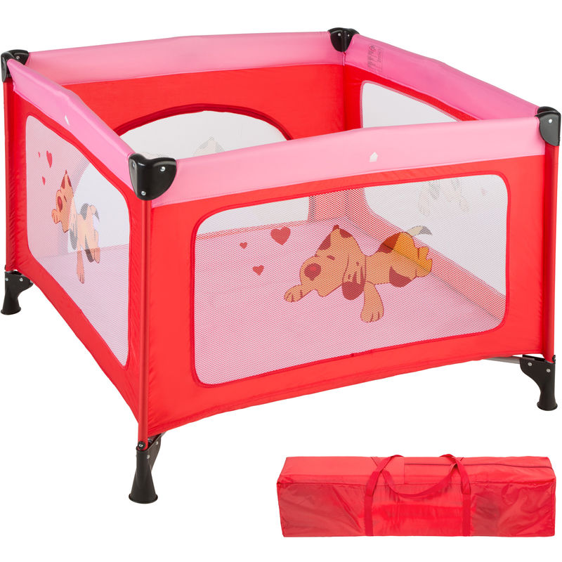 Parc Bebe Pliable Avec Matelas Et Sac De Transport 105 Cm X 105 Cm X 78 Cm Rose 4026