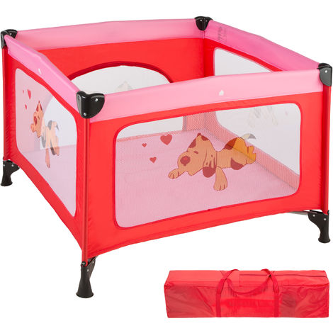 Parc Bebe Pliable Avec Matelas Et Sac De Transport 105 Cm X 105 Cm X 78 Cm Rose 4026