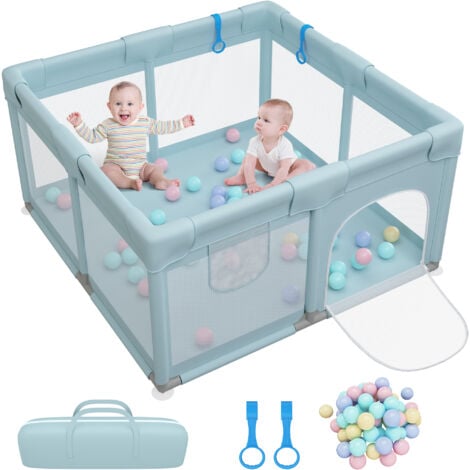 MAGICFOX Parc Bébé pour enfants avec 30 boule - Parc De Jeux Lavable Pliable - 127 x 127 x 68cm Vert - Adapté À L'intérieur Et À L'extérieur