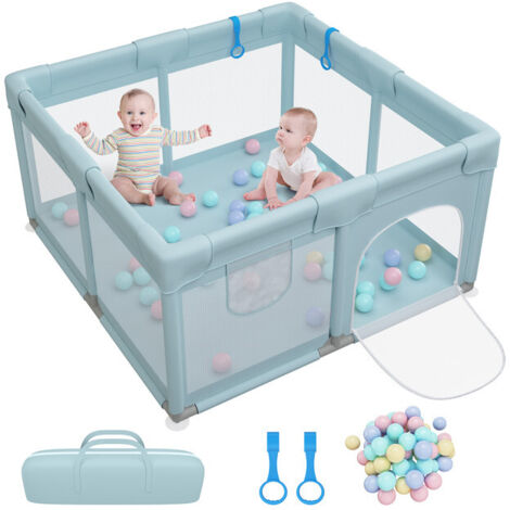 Parc Bébé pour enfants - Parc De Jeux avec 30 boule Lavable Pliable - Adapté À L'intérieur Et À L'extérieur - 127 x 127 x 68cm Vert