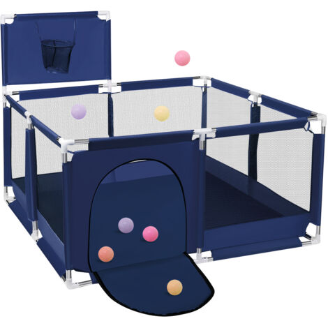 Parc bébé sécurisé 128 x 66 cm – Tissu Oxford imperméable – Tubes en acier inoxydable – Montage facile en 10 minutes – Drillpro