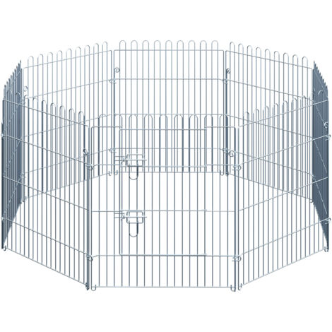 Parc chiots 8 panneaux 63x76 cm, enclos sûr stable