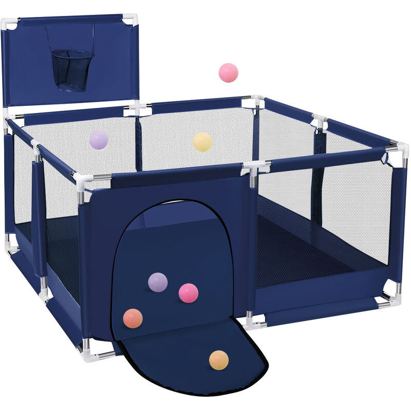 Parc d'enfant cloture de jeu 128 x 66cm bleu noel