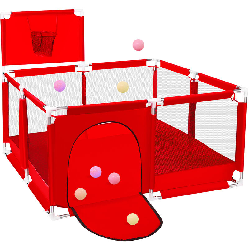 Parc d'enfant cloture de jeu 128 x 66cm rouge noel ZebraA