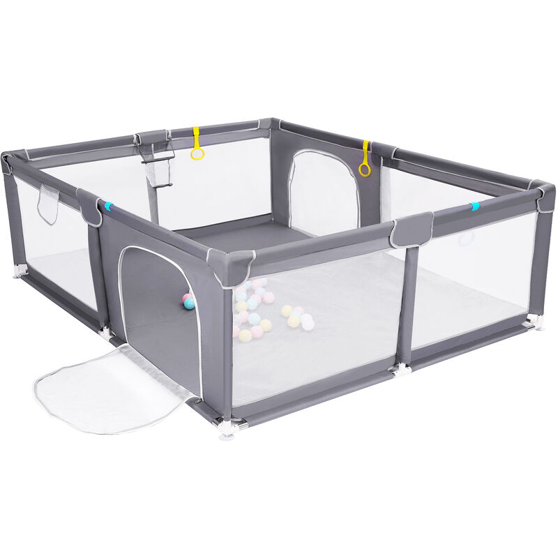 Parc d'enfant cloture de jeu 160x200CM avec panier de basket vert foncé noel