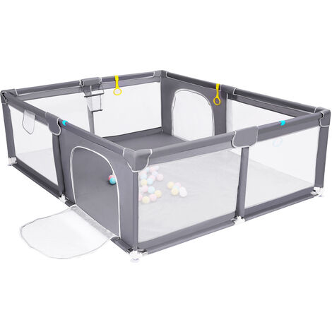 Parc d'enfant cloture de jeu 160x200CM avec panier de basket vert foncé noel Hasaki