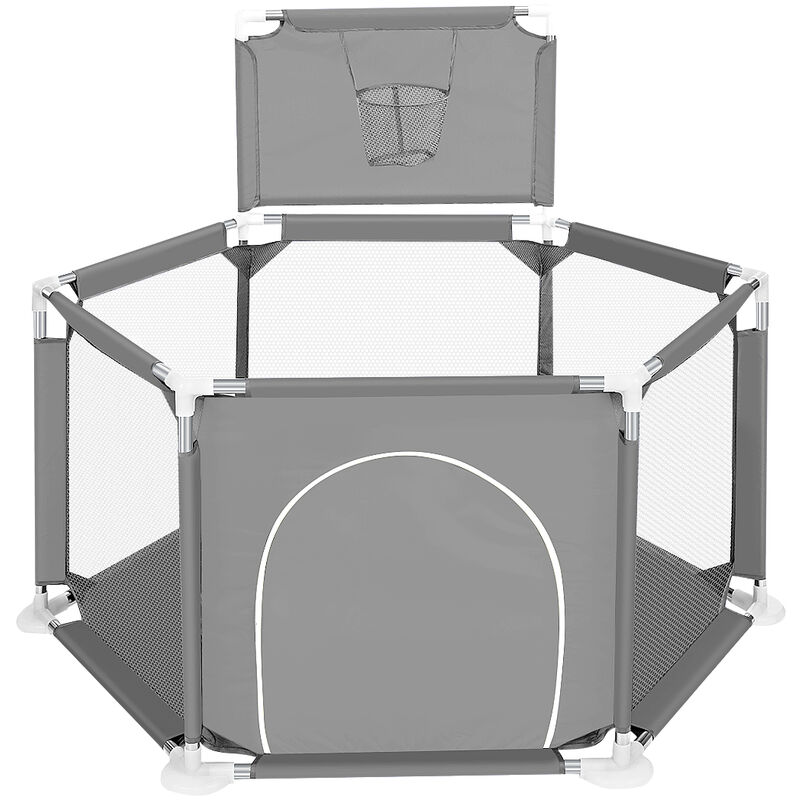 Parc d'enfant cloture de jeu 180 x 122cm gris noel ZebraA