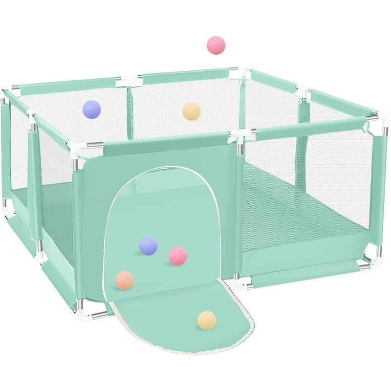 Parc barrière de jeu Parc bébé 128x128x66cm Vert lbtn