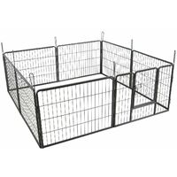 Parc enclos cage pour chiens chiots animaux de compagnie 163 x 163 cm gris