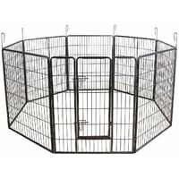 Parc enclos cage pour chiens chiots animaux de compagnie 163 x 163 cm gris