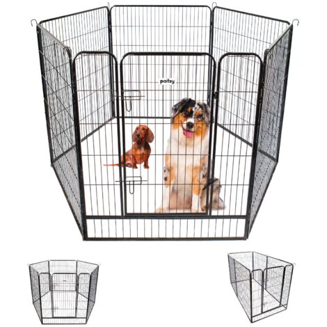 Parc Enclos pour chien chiot et lapin GARDEO100x120x6, 6 panneaux 100x120cm, 2M2, modulable, intérieur et extérieur, pliable, garantie 5 ans, Paitsy