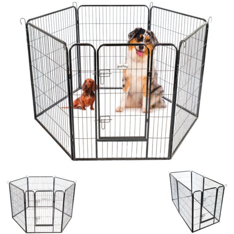 Parc Enclos pour chien chiot et lapin GARDEO80x100x6, 6 panneaux 80X100cm, 1,28M2, modulable, intérieur et extérieur, pliable, garantie 5 ans, Paitsy