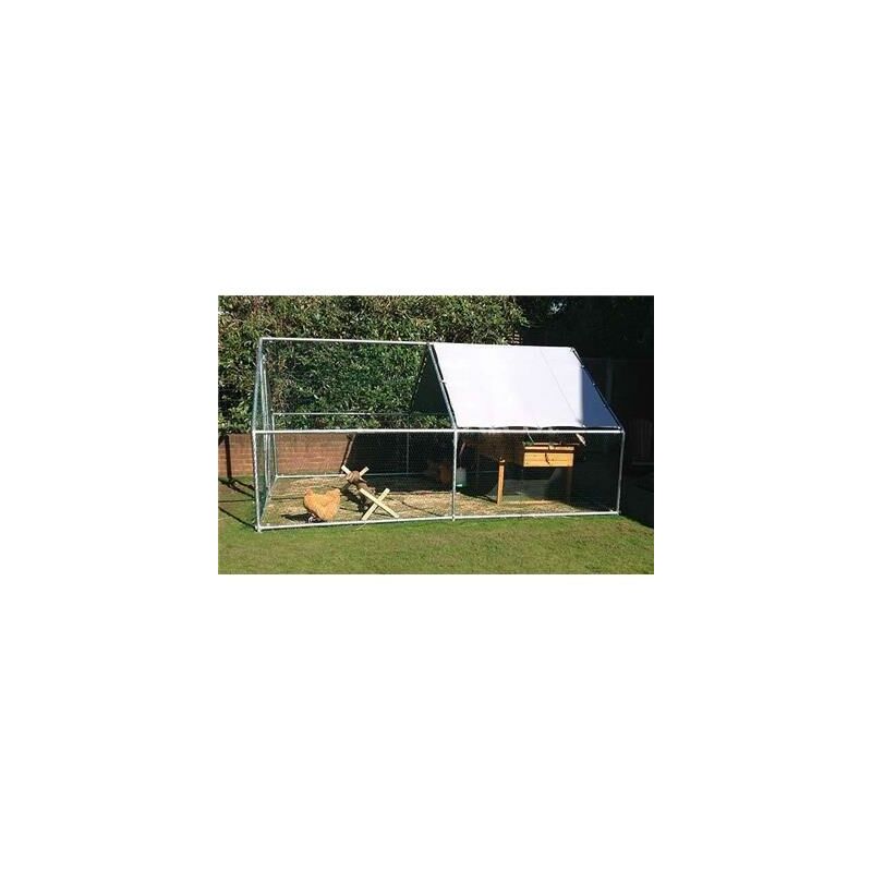 Parc grillagé poulailler enclos pour poules 12m2 tubes 38mm